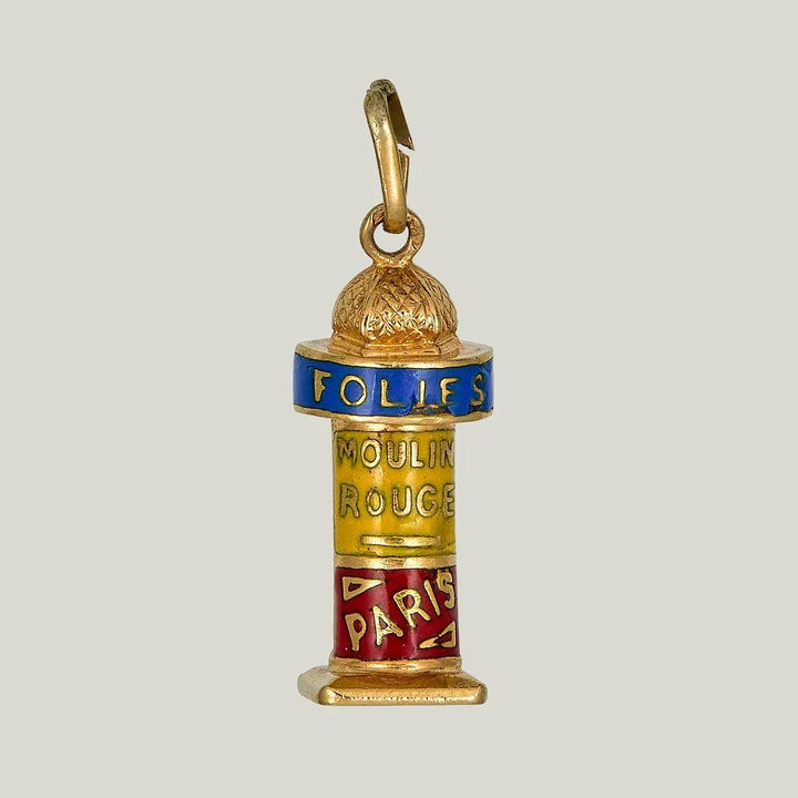 Gold Enamel Pole Charm