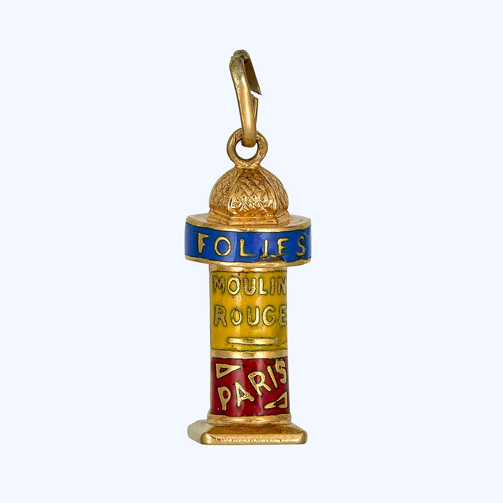 Gold Enamel Pole Charm