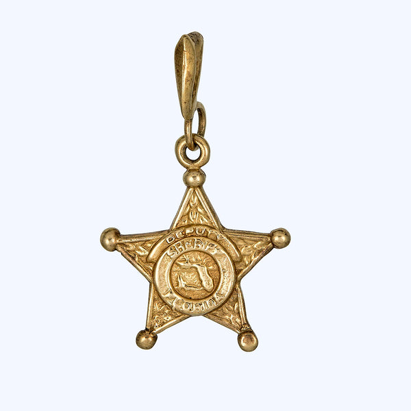 Gold Sheriff's Badge Charm