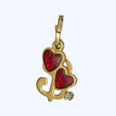 Gold Enamel Hearts Charm