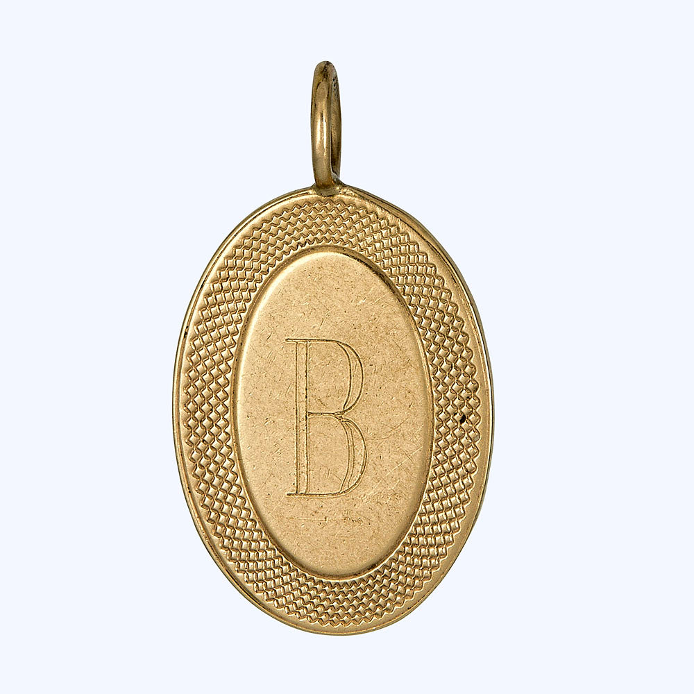 Gold B Oval Charm