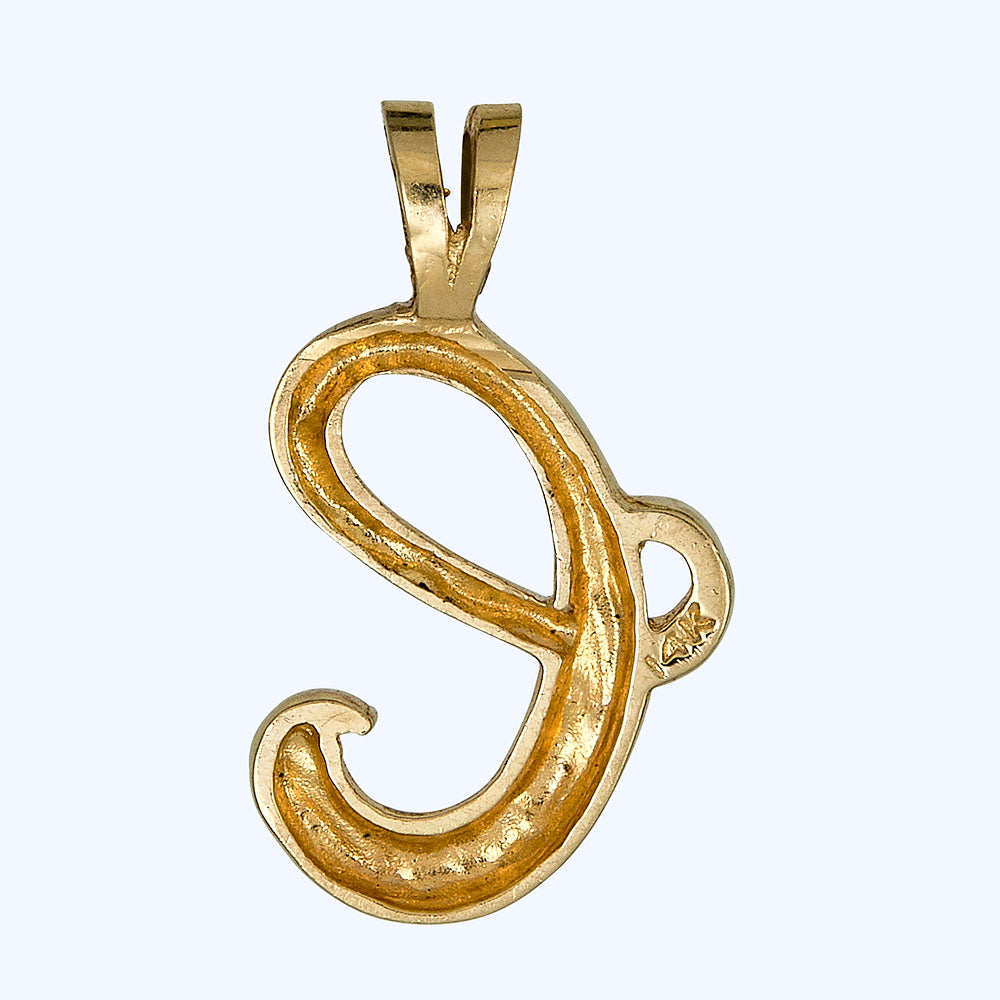 Gold Cursive E Charm