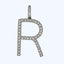 White Gold Diamond R Charm