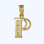 Gold Diamond P Charm