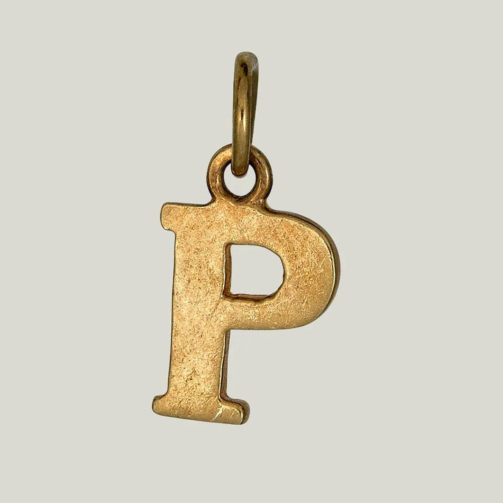 Gold P Charm