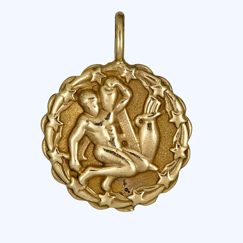 Gold Aquarius Wreath Charm