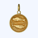 Gold Pisces Disc Charm