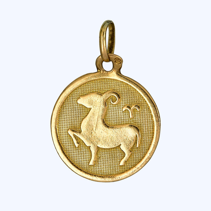 Gold Aries Disc Charm