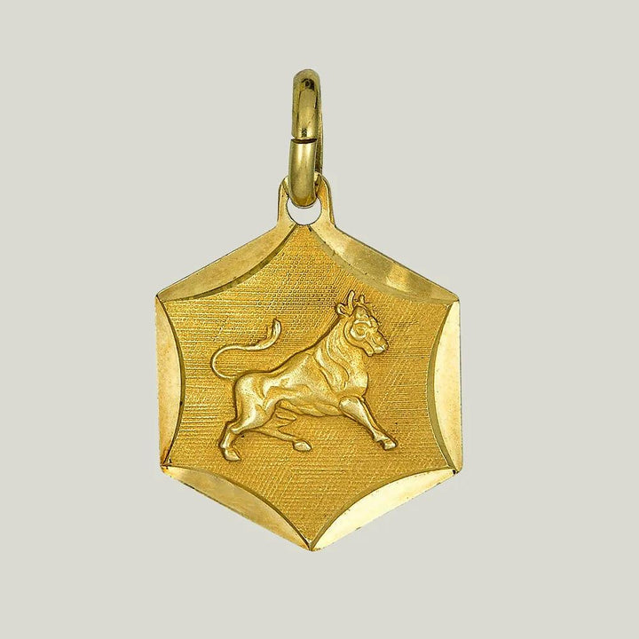 Gold Taurus 6-Point Star Charm