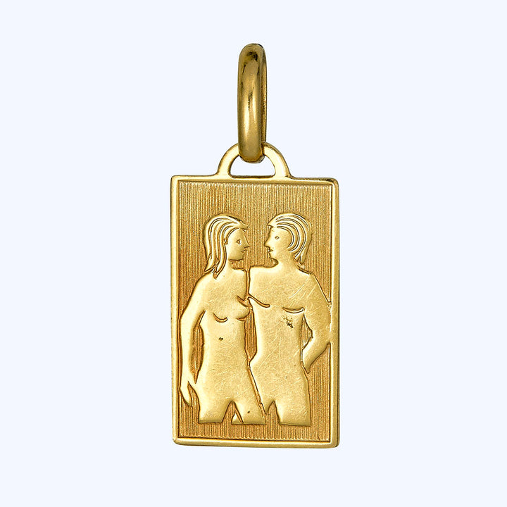 Gold Gemini Plaque Charm