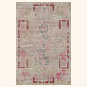 Pink Vintage Wool Cotton Blend Rug - 4'6" x 6'3"