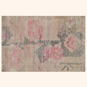 Pink Vintage Wool Cotton Blend Rug - 4'6" x 6'3" - hover