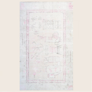 Pink Vintage Wool Cotton Blend Rug - 5'1" x 8'1"
