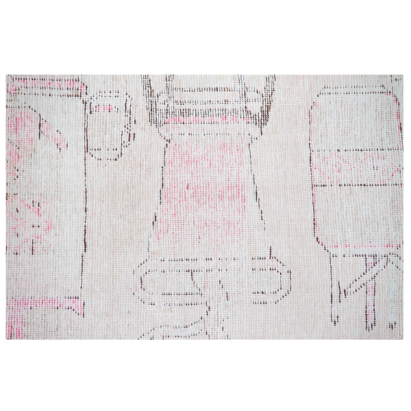 Pink Vintage Wool Cotton Blend Rug - 5'1" x 8'1"