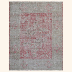 Pink Vintage Wool Cotton Blend Rug - 4'10" x 6'7"
