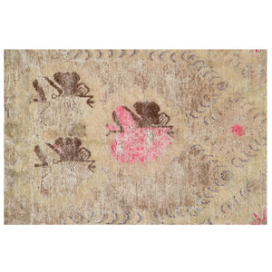 Pink Vintage Wool Cotton Blend Rug - 4' x 6'4" - hover