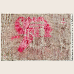 Pink Vintage Wool Cotton Blend Rug - 4' x 6'4" - hover