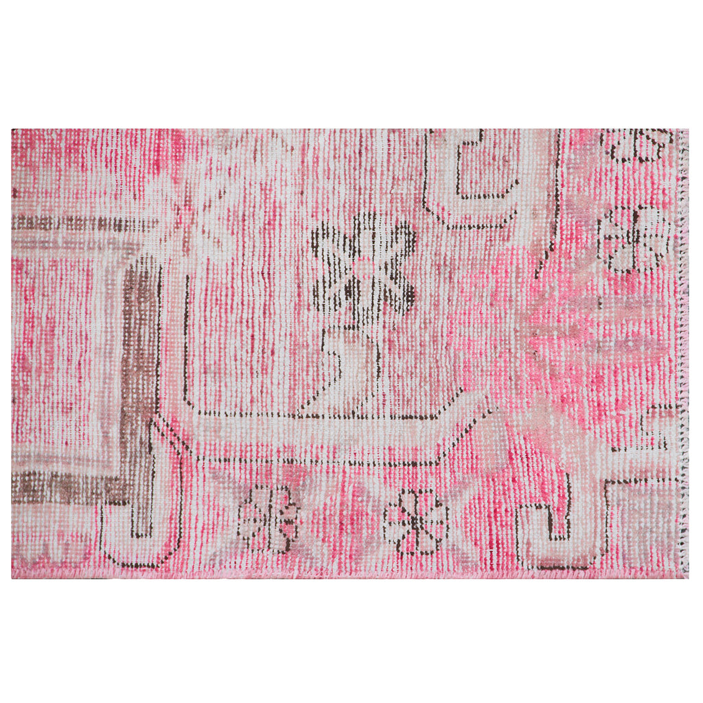 Pink Vintage Wool Cotton Blend Rug - 4'5" x 8'