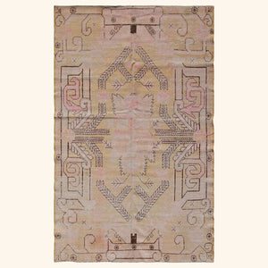 Pink Vintage Wool Cotton Blend Rug - 4'10" x 7'9"