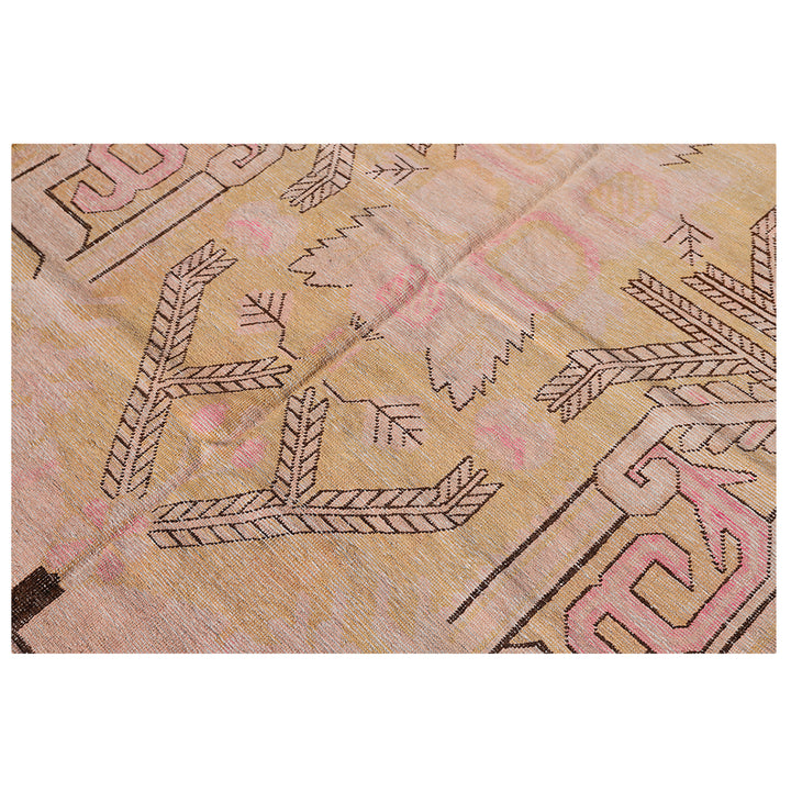 Pink Vintage Wool Cotton Blend Rug - 4'10" x 7'9"