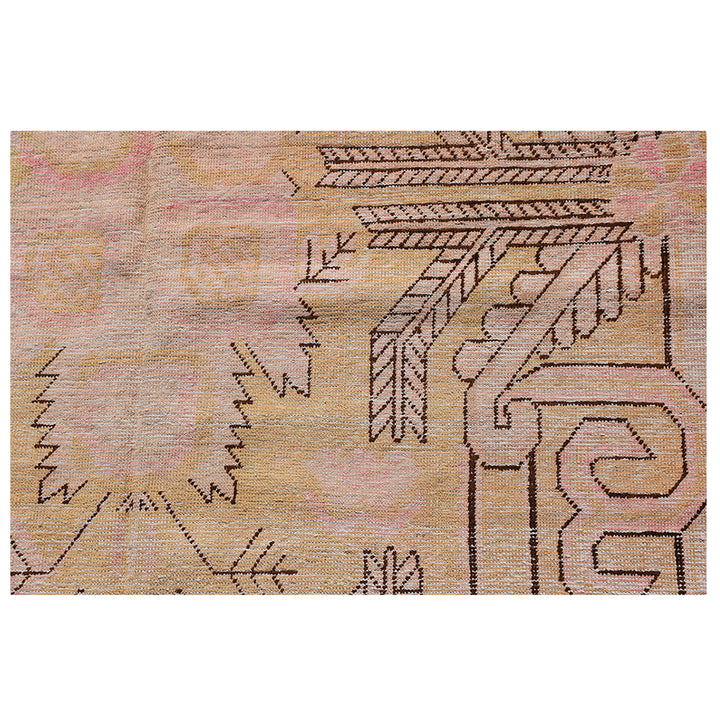 Pink Vintage Wool Cotton Blend Rug - 4'10" x 7'9"