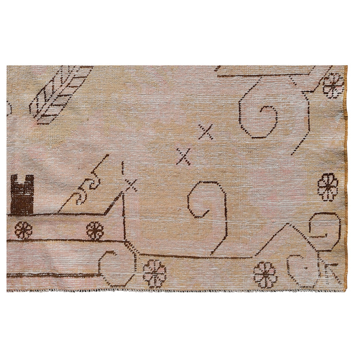 Pink Vintage Wool Cotton Blend Rug - 4'10" x 7'9"