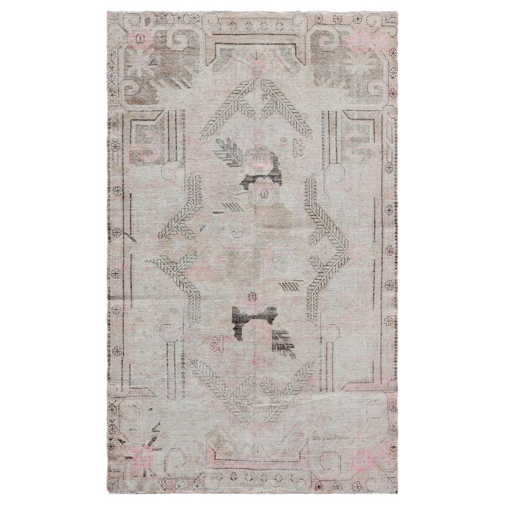 Pink Vintage Wool Cotton Blend Rug - 5'5" x 9'1"