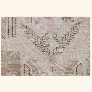 Pink Vintage Wool Cotton Blend Rug - 5'5" x 9'1" - hover