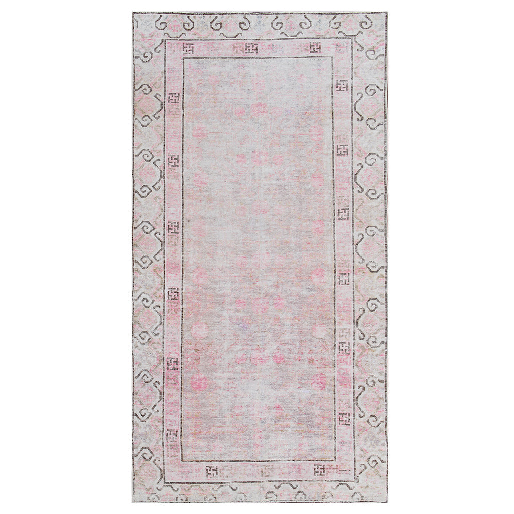 Pink Vintage Wool Cotton Blend Rug - 3'1" x 8'