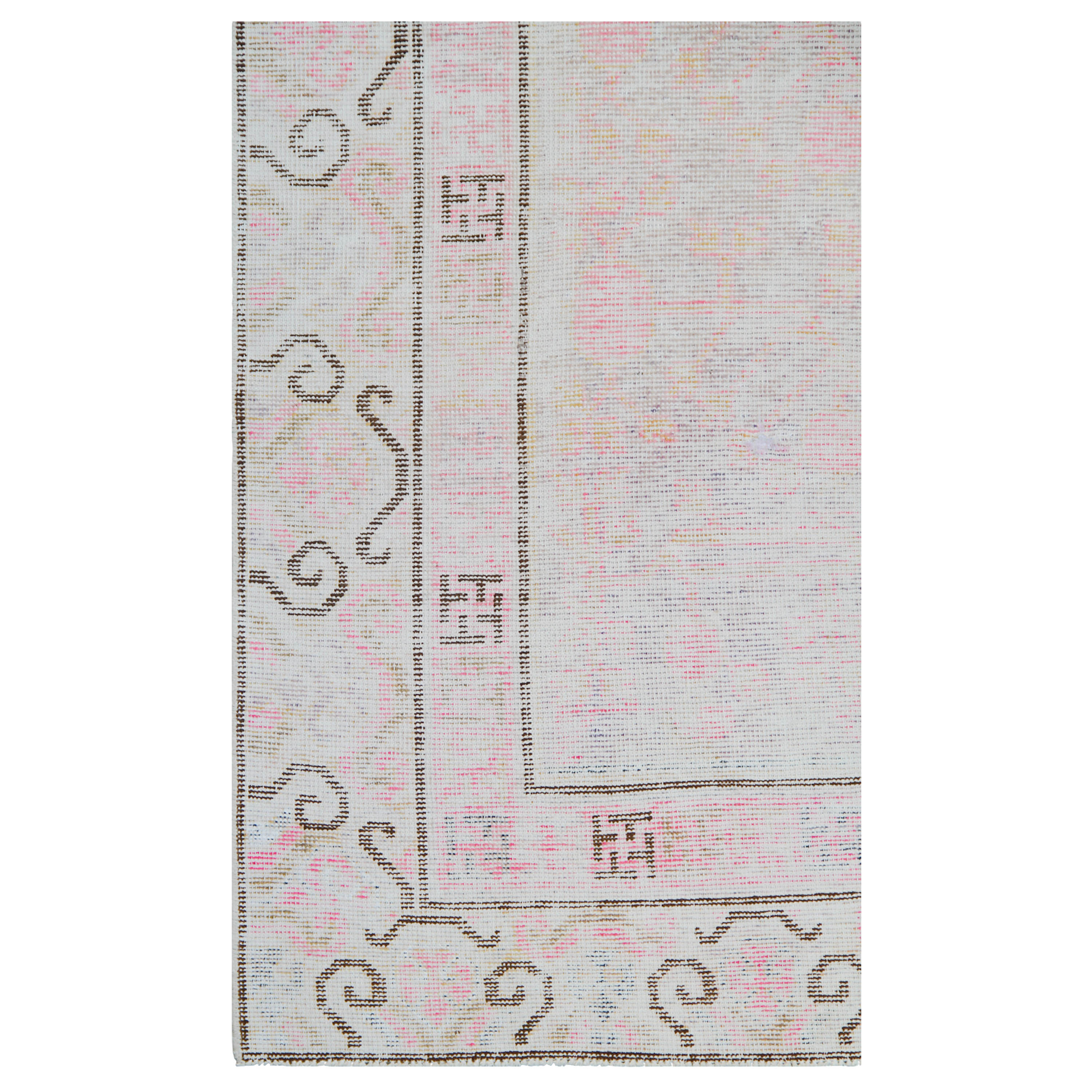 Pink Vintage Wool Cotton Blend Rug - 3'1" x 8'