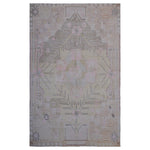 Grey Vintage Wool Cotton Blend Rug - 5'6" x 9'