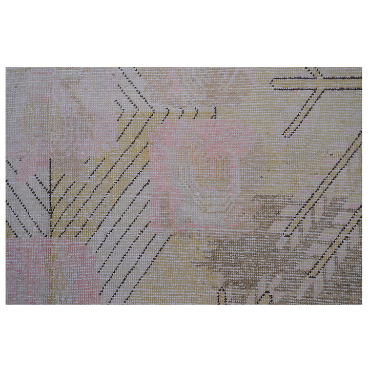 Grey Vintage Wool Cotton Blend Rug - 5'6" x 9'