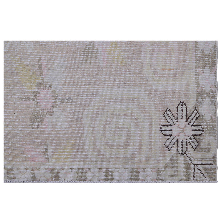 Grey Vintage Wool Cotton Blend Rug - 5'6" x 9'