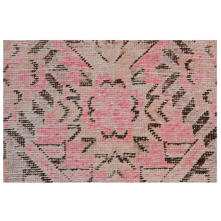 Pink Vintage Wool Cotton Blend Rug - 4'10" x 9'11"
