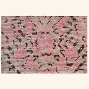 Pink Vintage Wool Cotton Blend Rug - 4'10" x 9'11" - hover