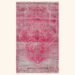 Pink Vintage Wool Cotton Blend Rug - 4'9" x 8'