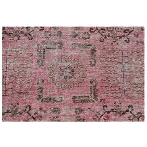 Pink Vintage Wool Cotton Blend Rug - 3'10" x 7'10" - hover