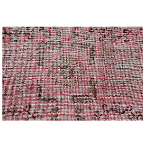 Pink Vintage Wool Cotton Blend Rug - 3'10" x 7'10"