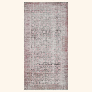 Pink Vintage Wool Cotton Blend Rug - 5'1" x 10'