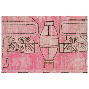 Pink Vintage Wool Cotton Blend Rug - 4'5" x 7'3" - hover