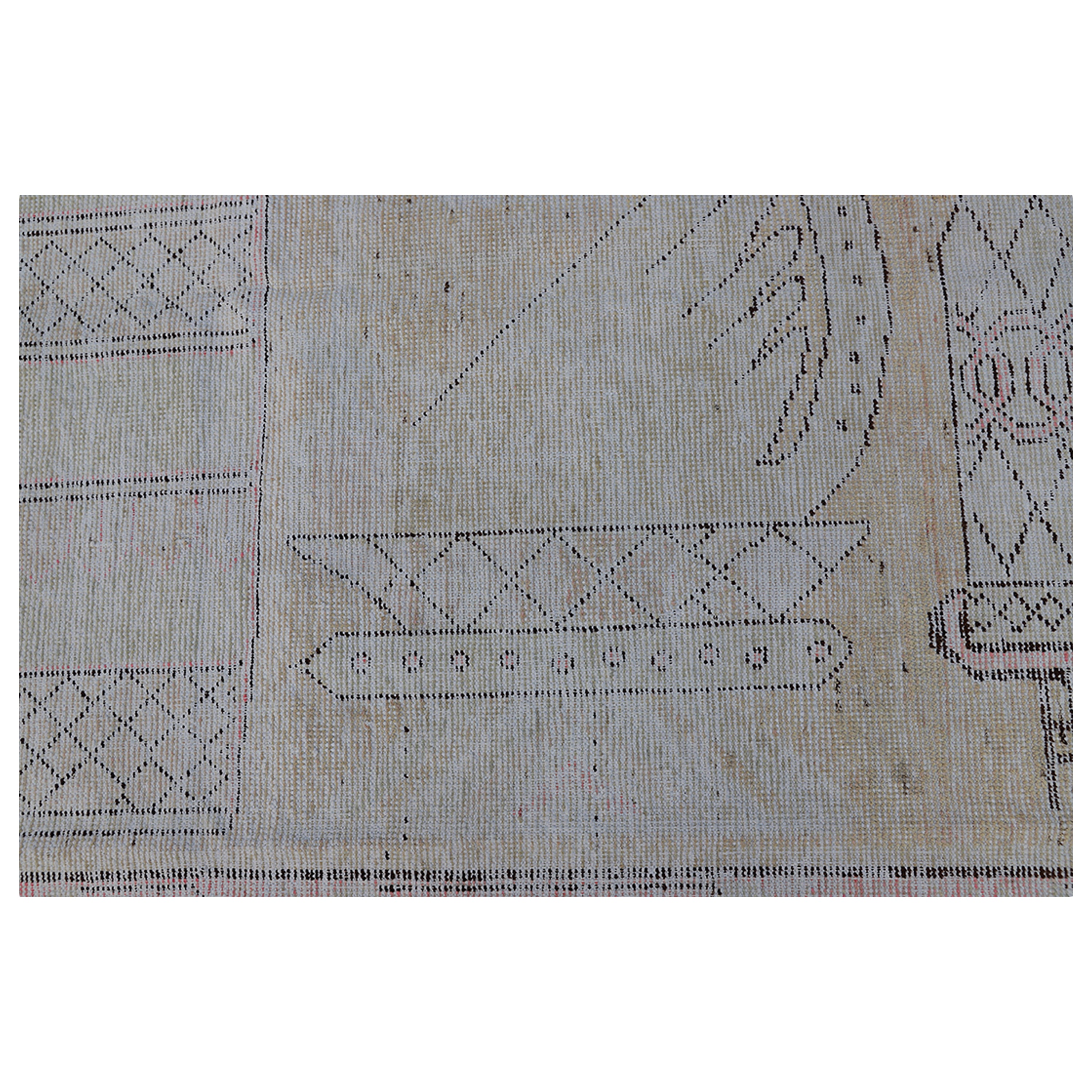 Vintage Wool Cotton Blend Rug - 4'11" x 8'3"