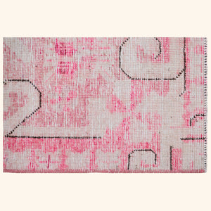 Pink Vintage Wool Cotton Blend Rug - 5'2" x 9'2" - hover