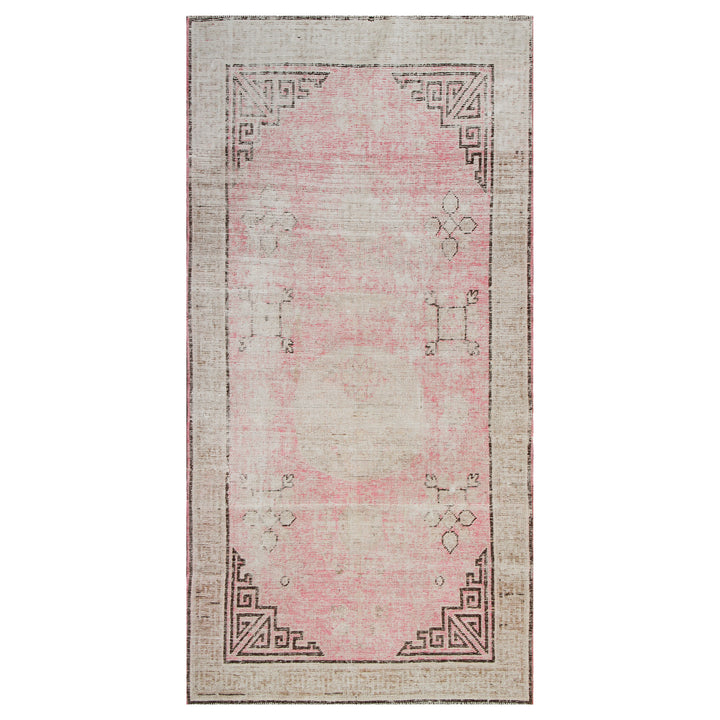 Pink Vintage Wool Cotton Blend Rug - 3'6" x 6'6"