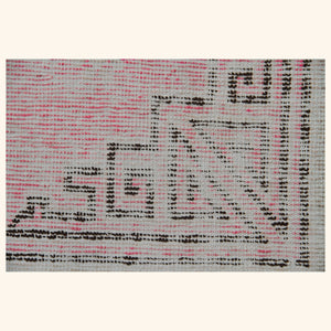 Pink Vintage Wool Cotton Blend Rug - 3'6" x 6'6" - hover