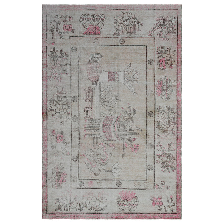 Vintage Wool Cotton Blend Rug - 5'6" x 8'7"