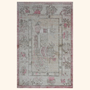 Vintage Wool Cotton Blend Rug - 5'6" x 8'7"