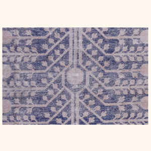 Purple Vintage Wool Cotton Blend Rug - 4'6" x 10'8" - hover