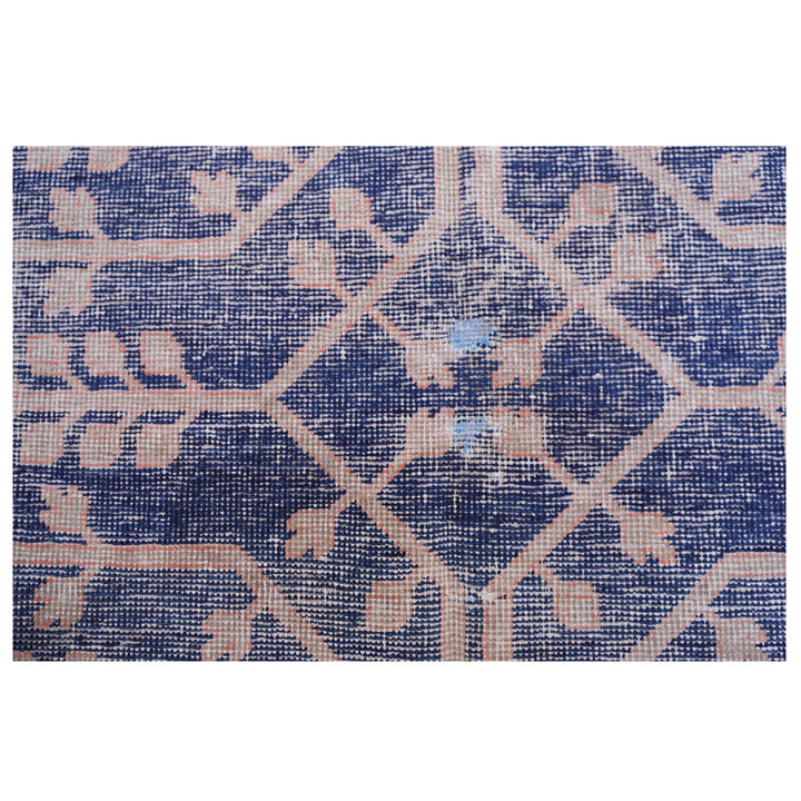 Purple Vintage Wool Cotton Blend Rug - 4'6" x 10'8"