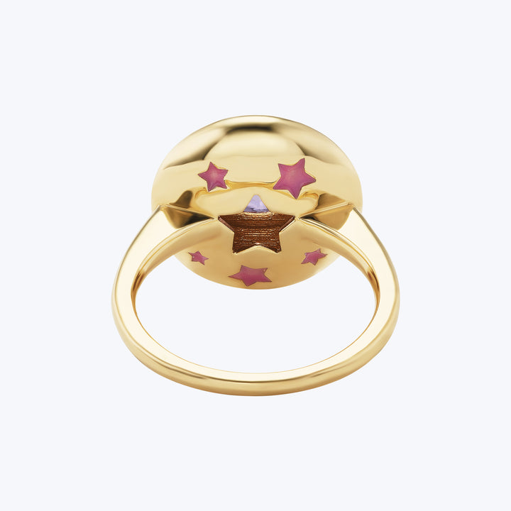 Pink Sapphire Starburst Saucer Ring