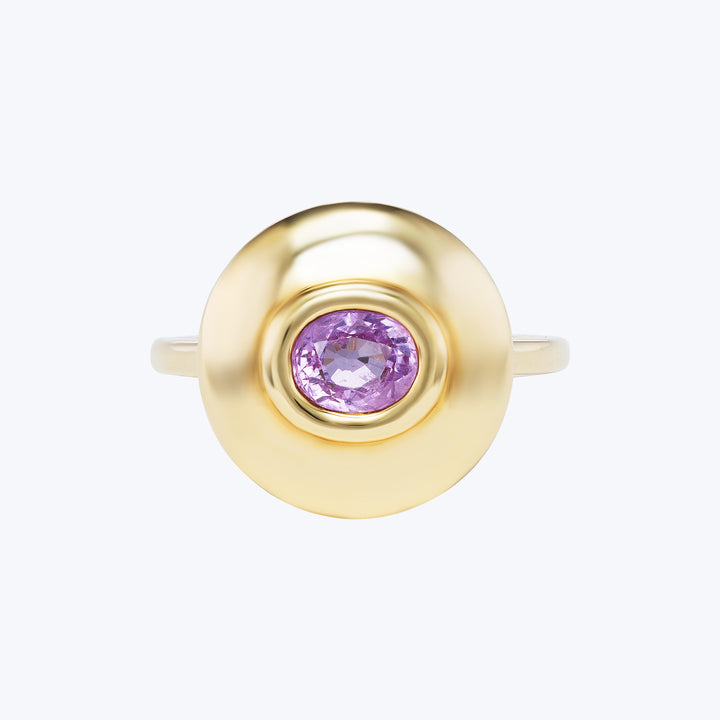 Pink Sapphire Starburst Saucer Ring